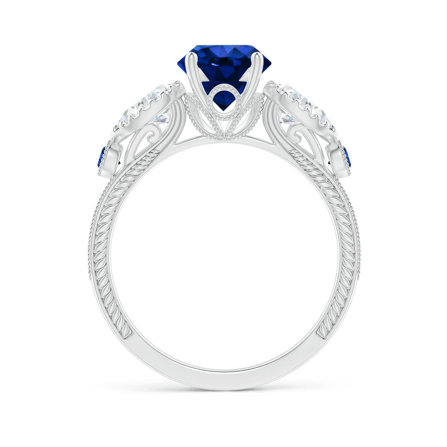 AAAA - Blue Sapphire / 2.41 CT / 14 KT White Gold