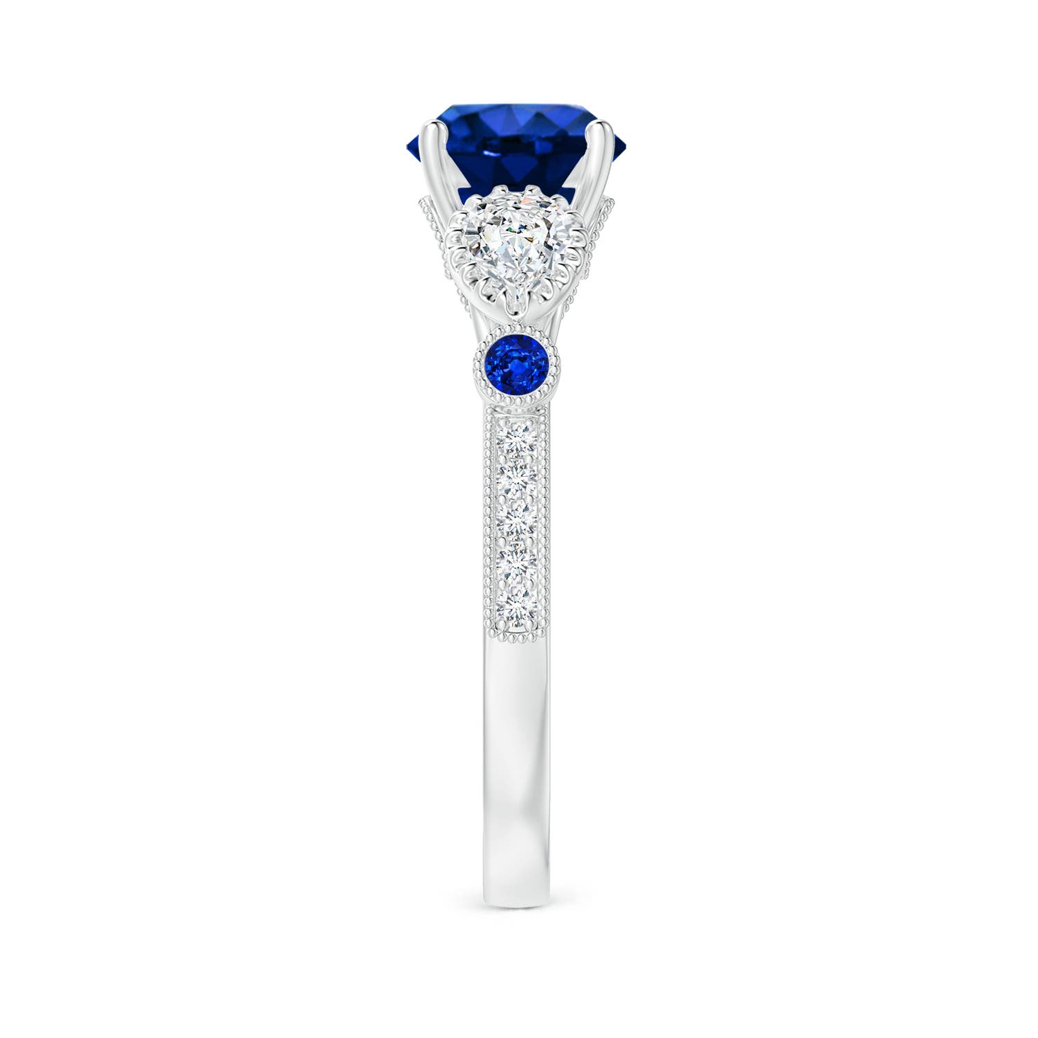 AAAA - Blue Sapphire / 2.41 CT / 14 KT White Gold