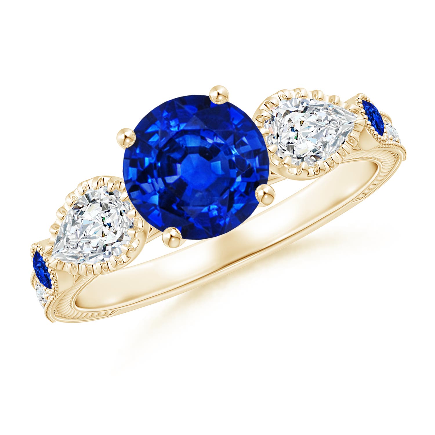 AAAA - Blue Sapphire / 2.41 CT / 14 KT Yellow Gold