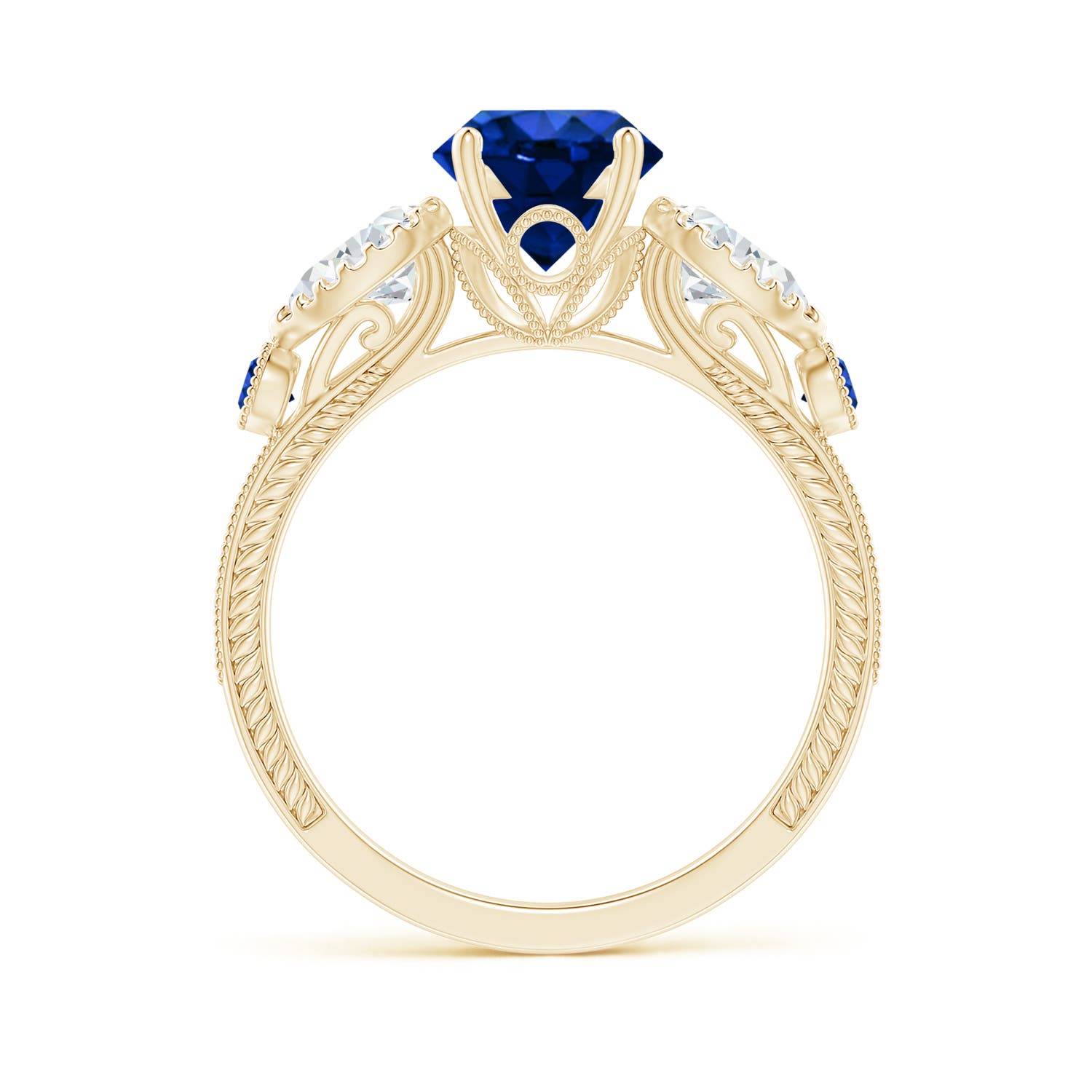 AAAA - Blue Sapphire / 2.41 CT / 14 KT Yellow Gold