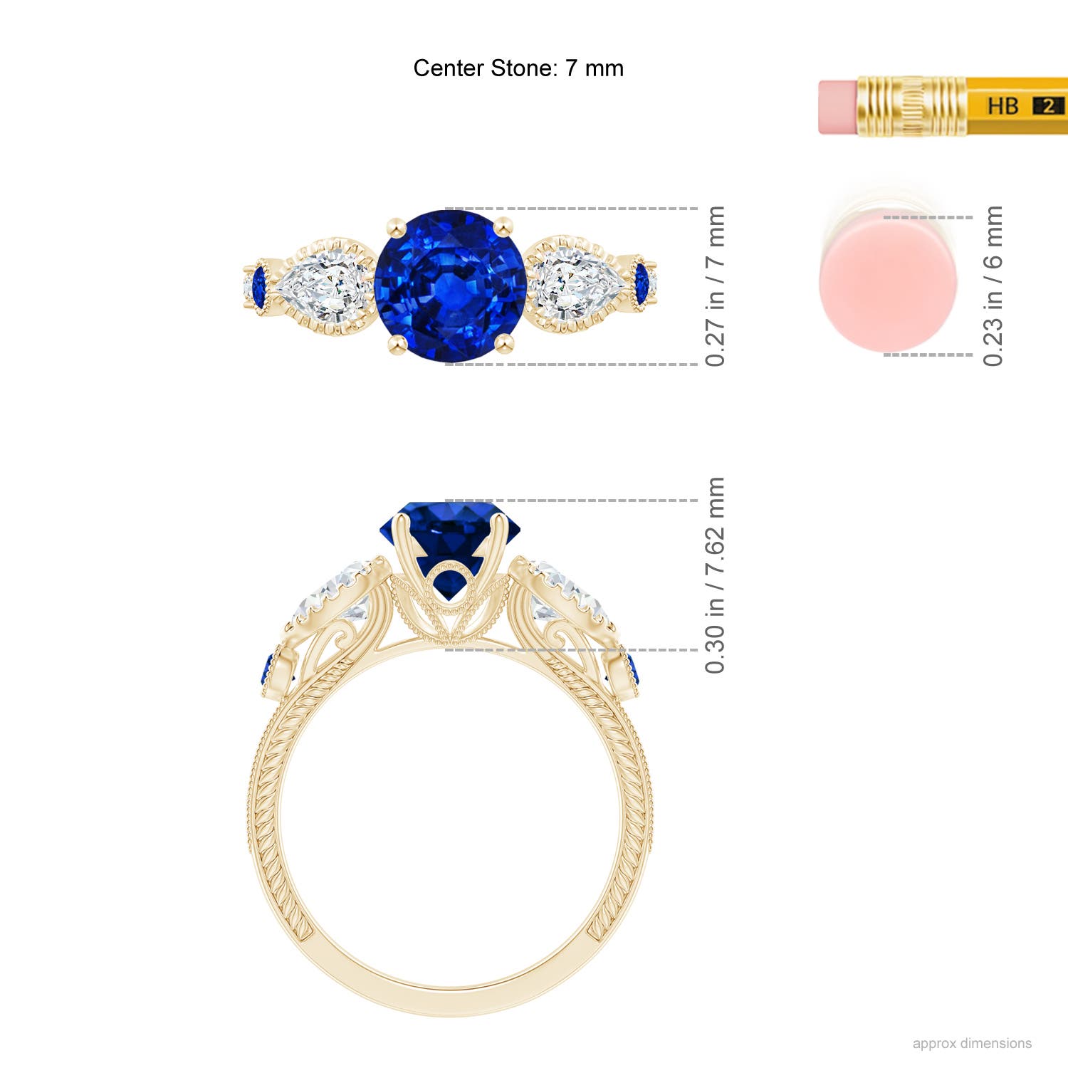 AAAA - Blue Sapphire / 2.41 CT / 14 KT Yellow Gold