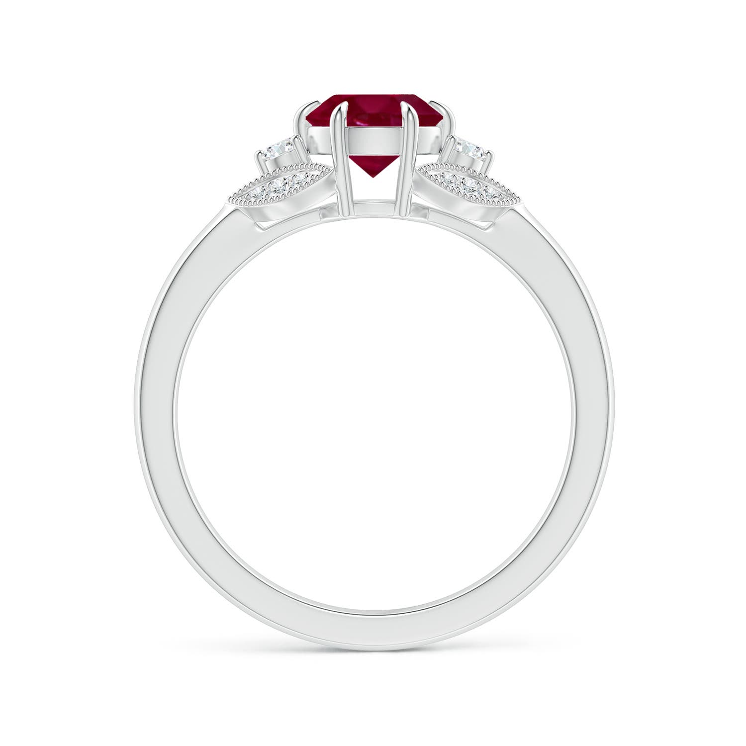 A - Ruby / 1.1 CT / 14 KT White Gold