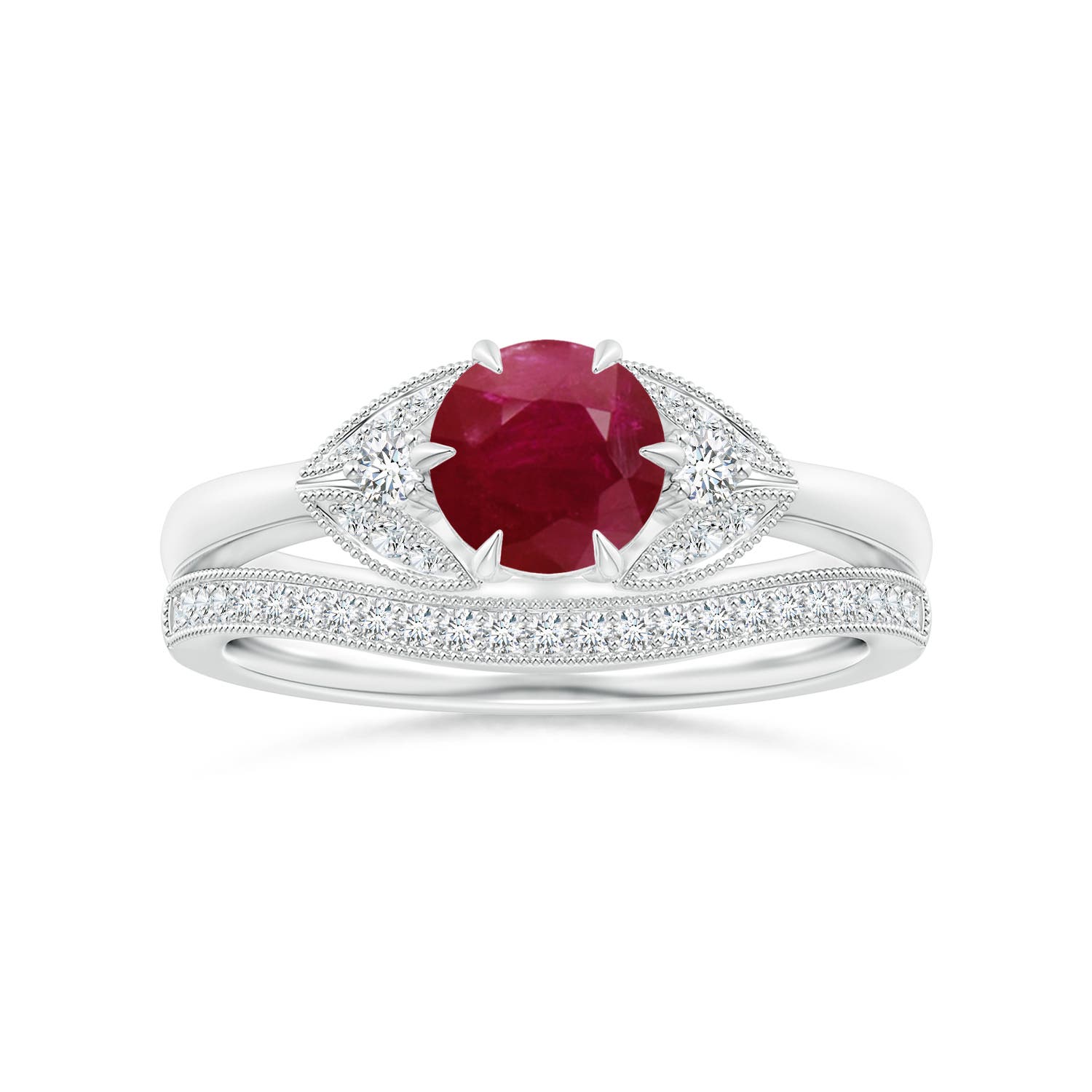 A - Ruby / 1.1 CT / 14 KT White Gold