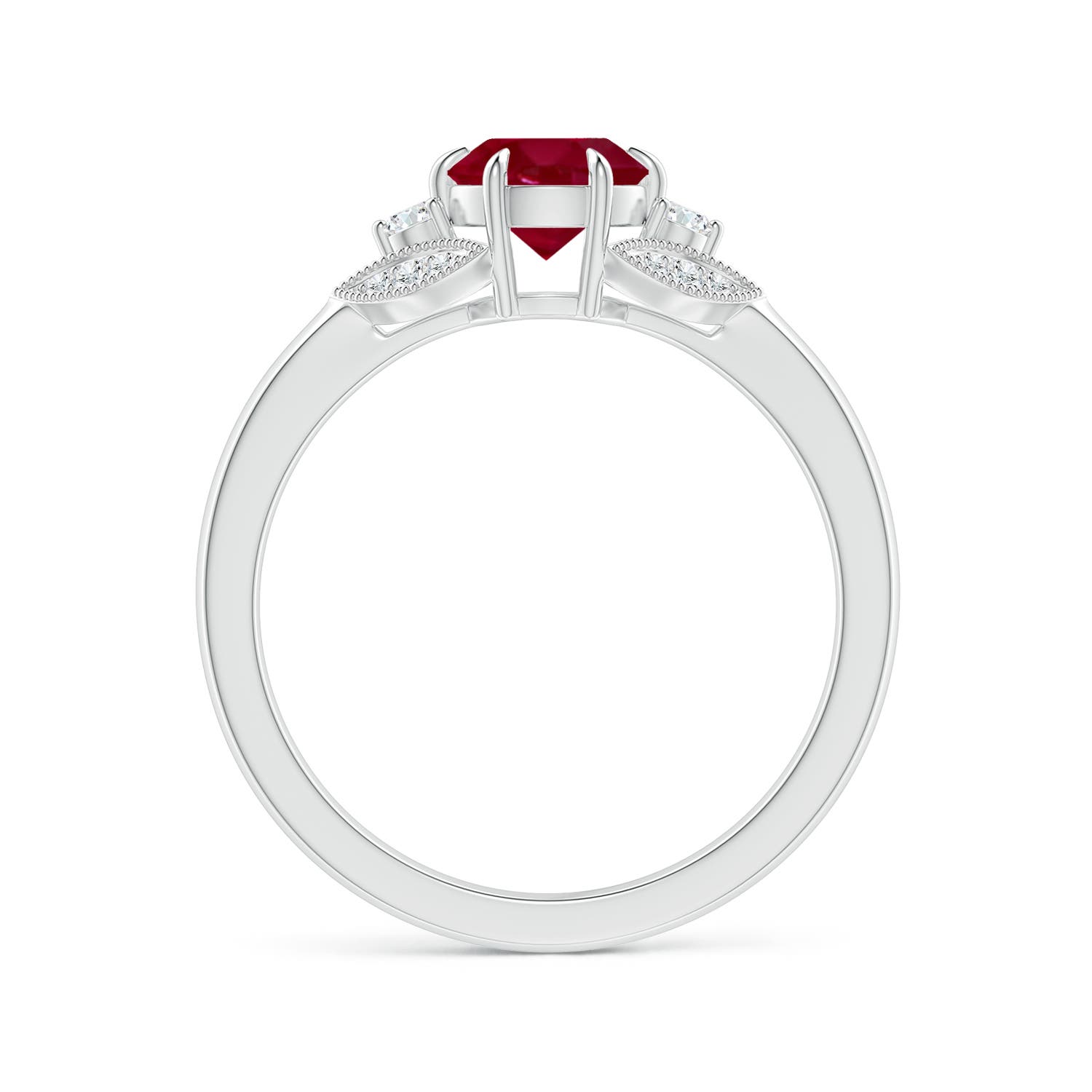 AA - Ruby / 1.1 CT / 14 KT White Gold