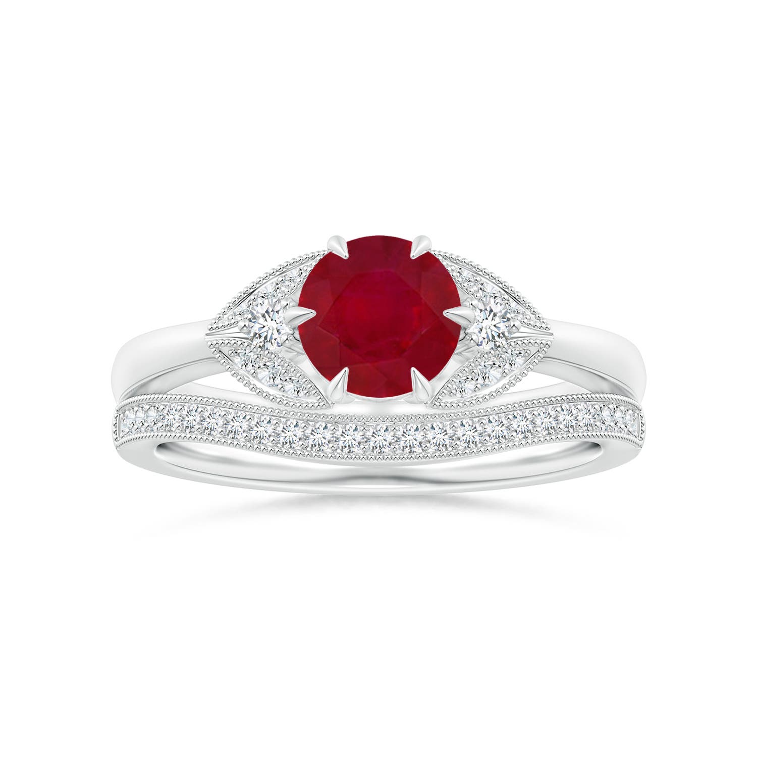 AA - Ruby / 1.1 CT / 14 KT White Gold