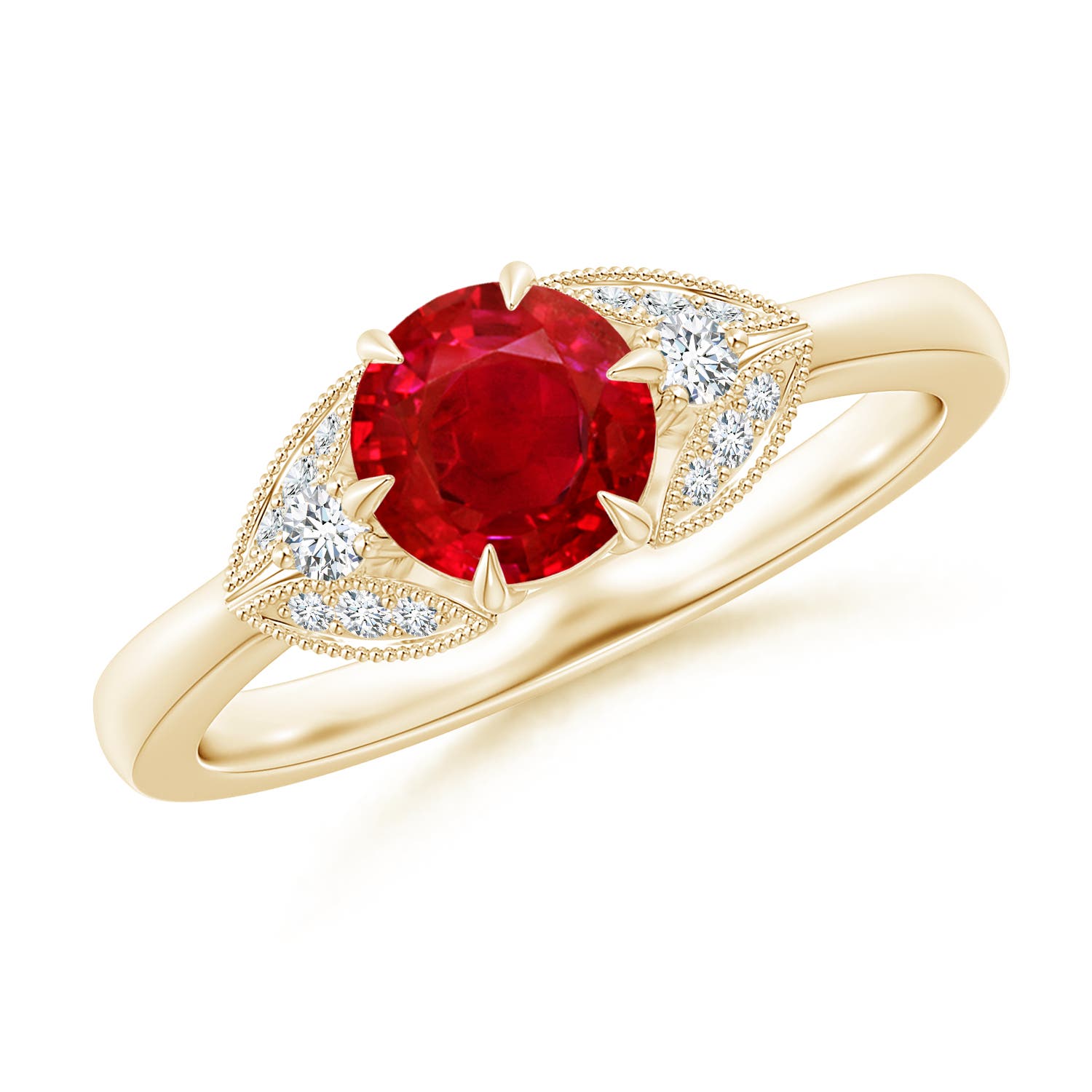 AAA - Ruby / 1.1 CT / 14 KT Yellow Gold
