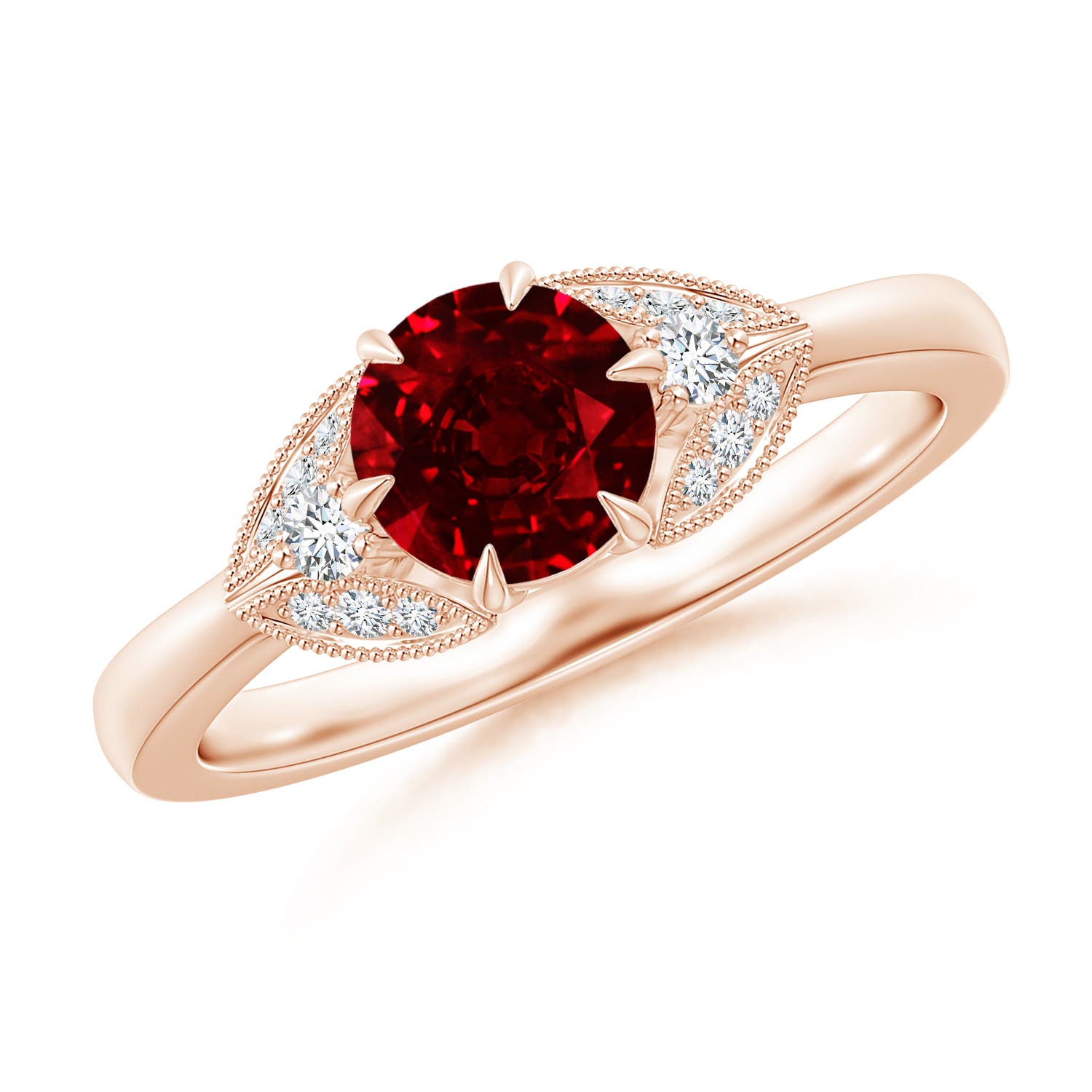 AAAA - Ruby / 1.1 CT / 14 KT Rose Gold