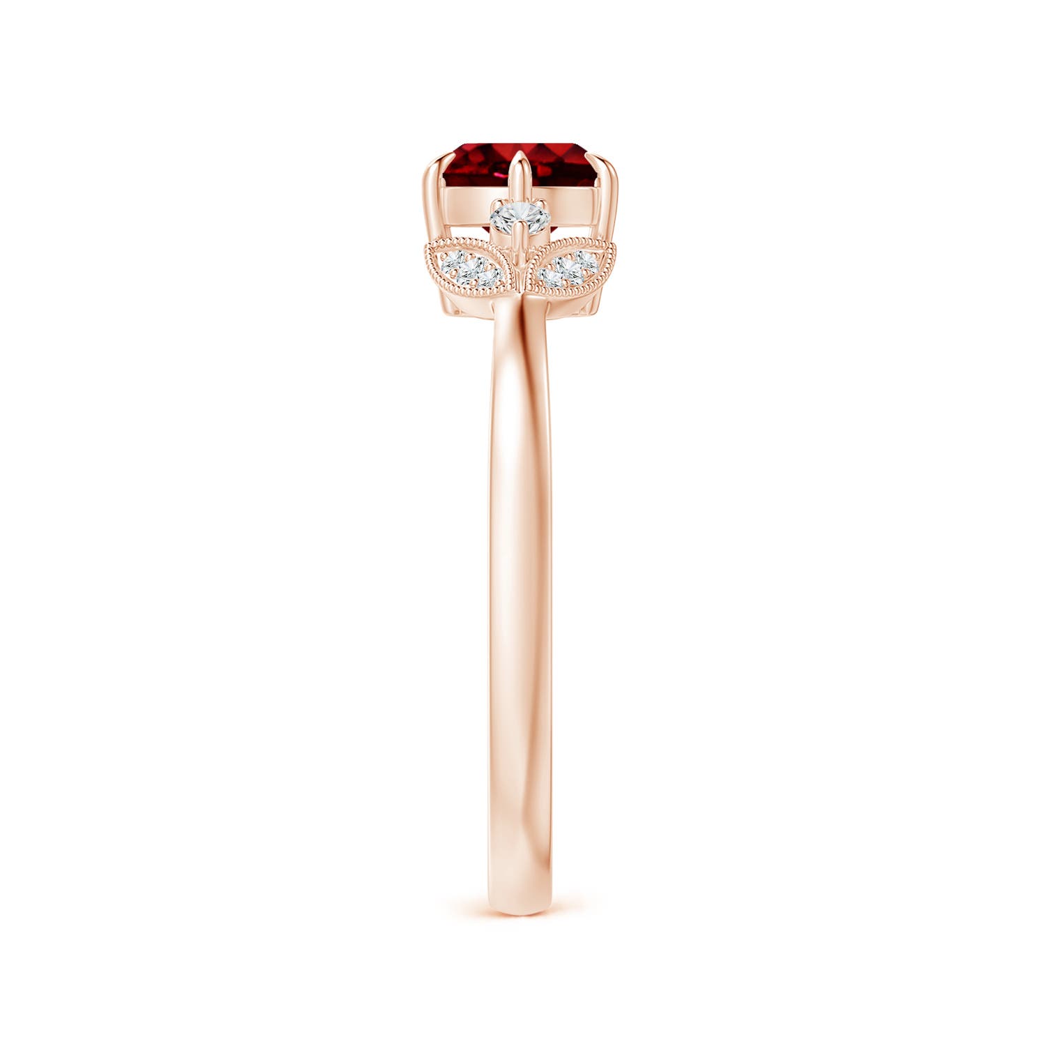 AAAA - Ruby / 1.1 CT / 14 KT Rose Gold