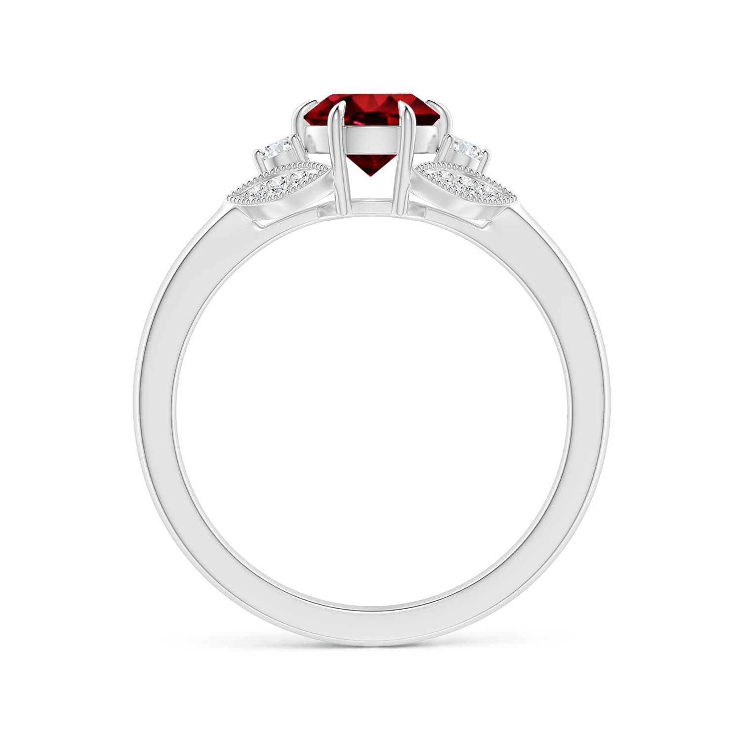 AAAA - Ruby / 1.1 CT / 14 KT White Gold