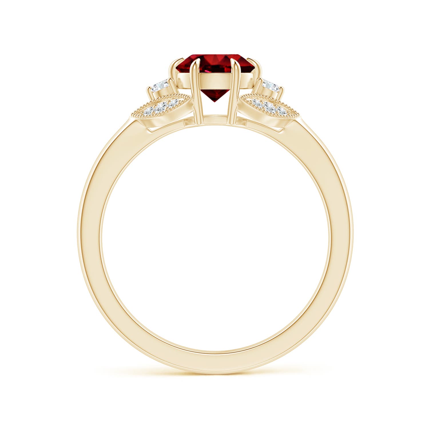 AAAA - Ruby / 1.1 CT / 14 KT Yellow Gold