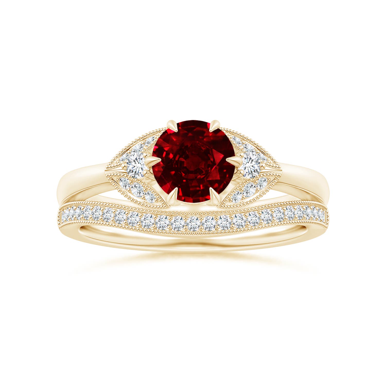 AAAA - Ruby / 1.1 CT / 14 KT Yellow Gold