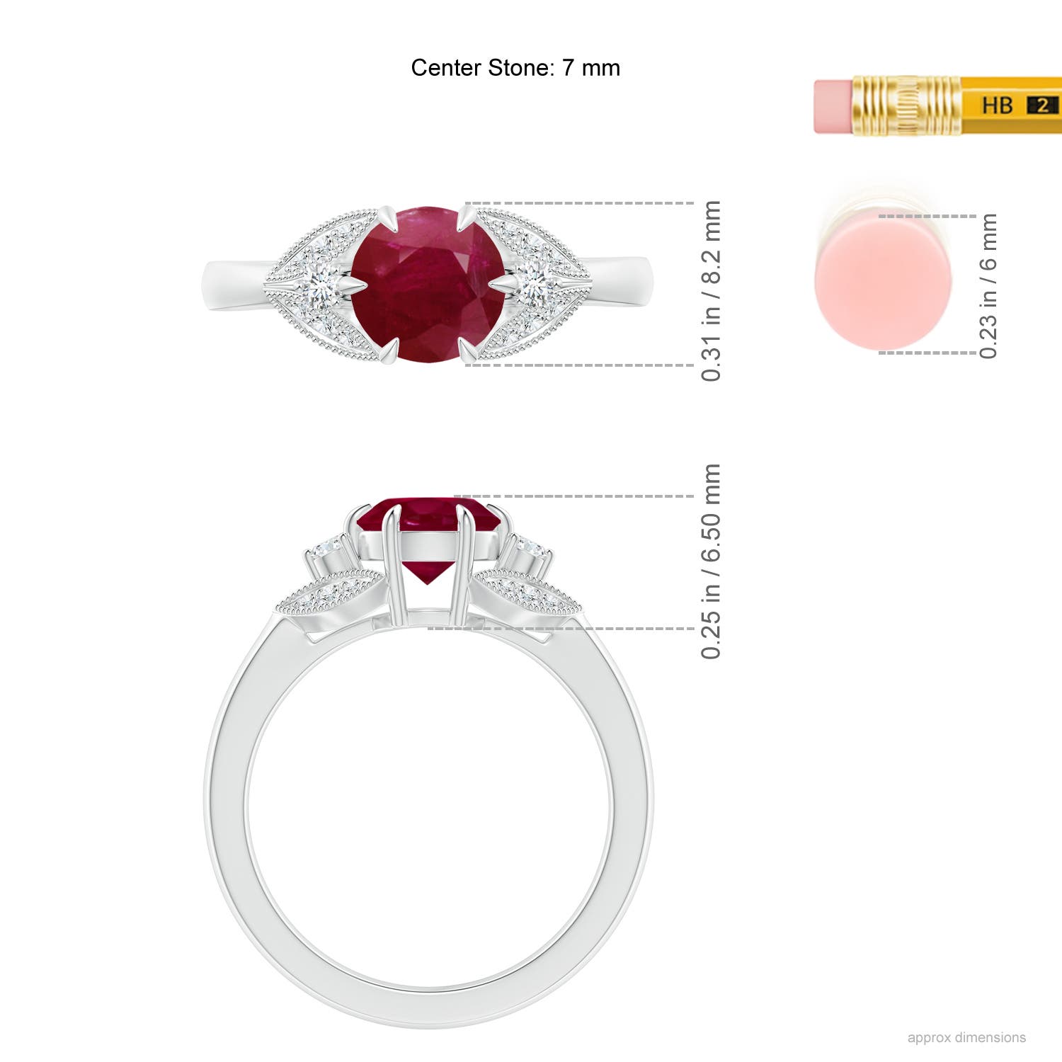 A - Ruby / 1.64 CT / 14 KT White Gold