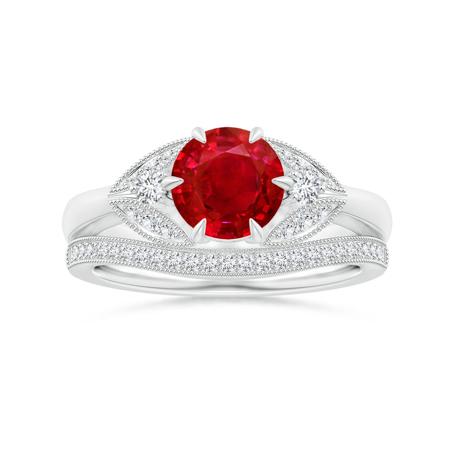 AAA - Ruby / 1.64 CT / 14 KT White Gold