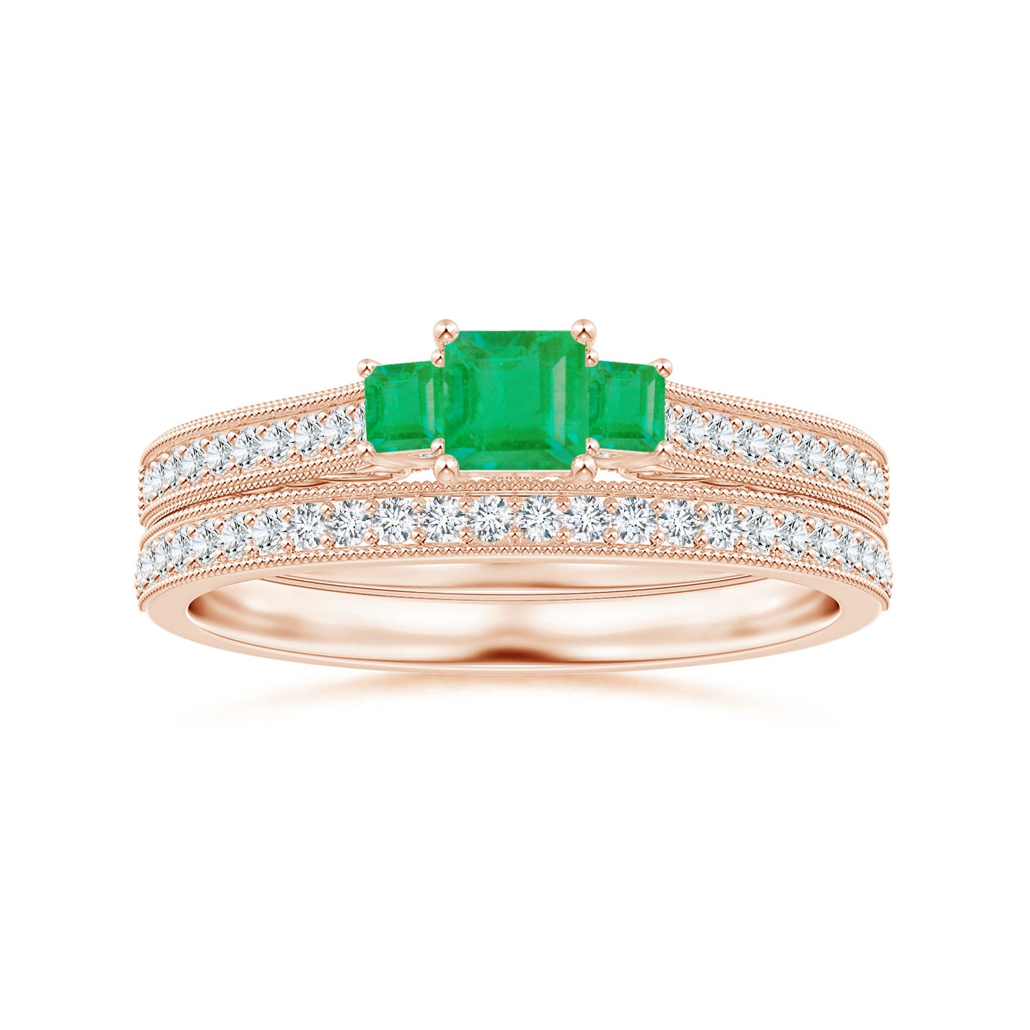 A - Emerald / 0.45 CT / 14 KT Rose Gold