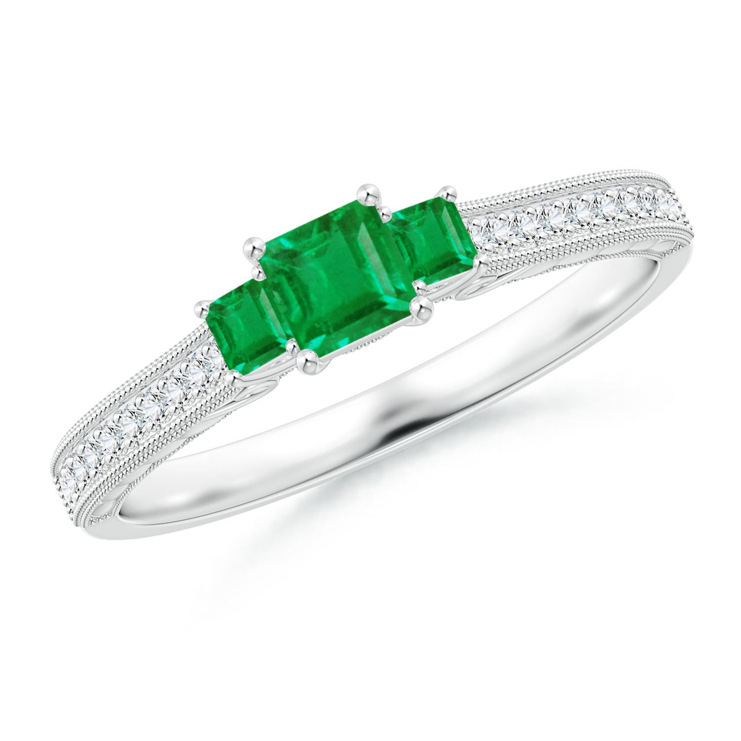 AA - Emerald / 0.45 CT / 14 KT White Gold