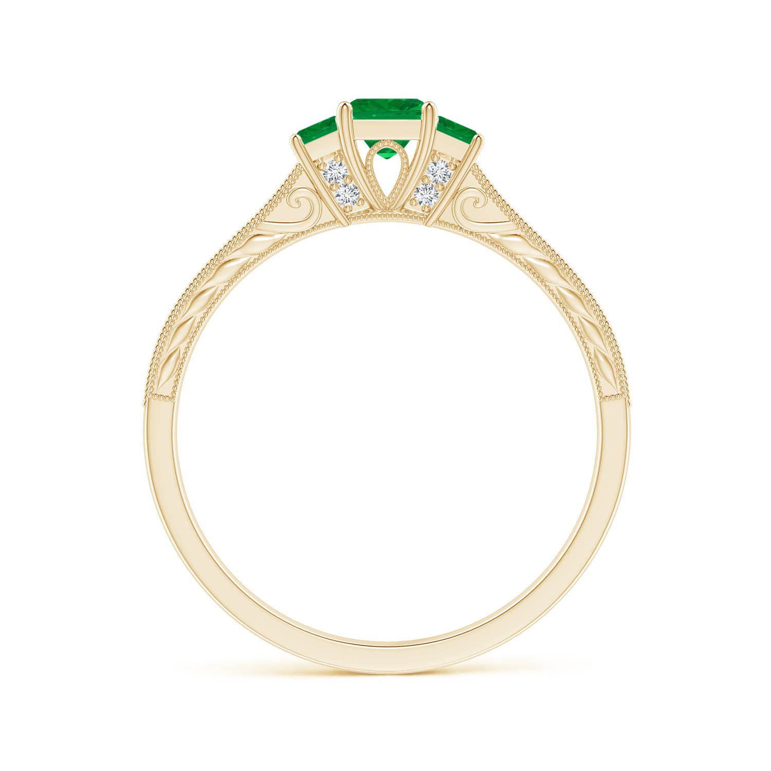 AA - Emerald / 0.45 CT / 14 KT Yellow Gold