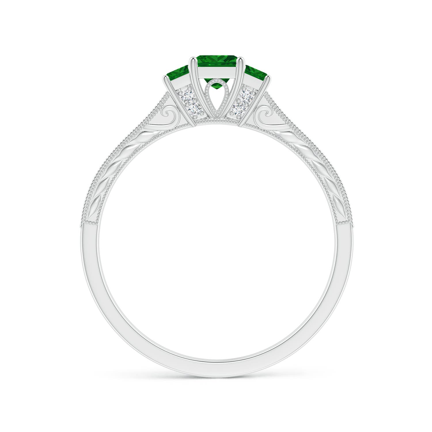 AAAA - Emerald / 0.45 CT / 14 KT White Gold