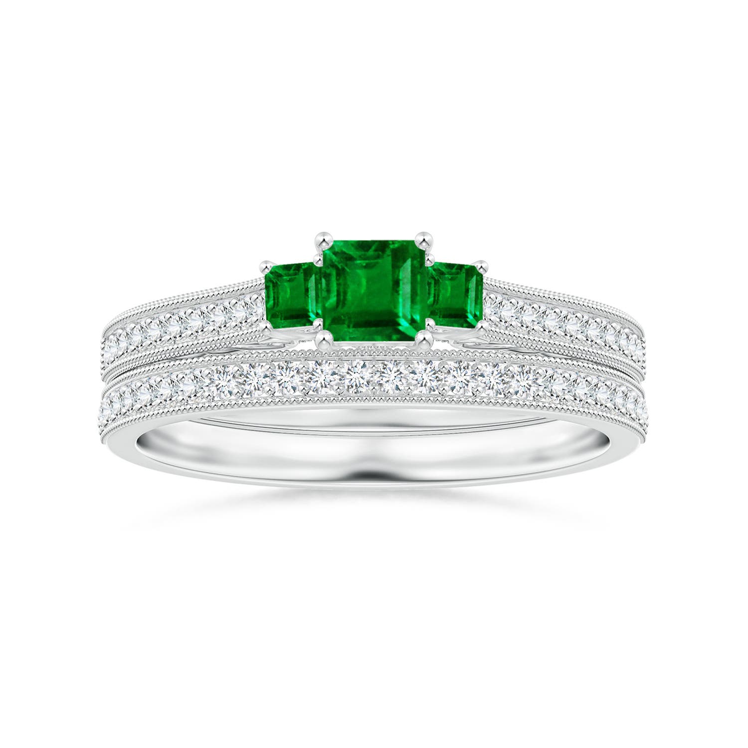 AAAA - Emerald / 0.45 CT / 14 KT White Gold