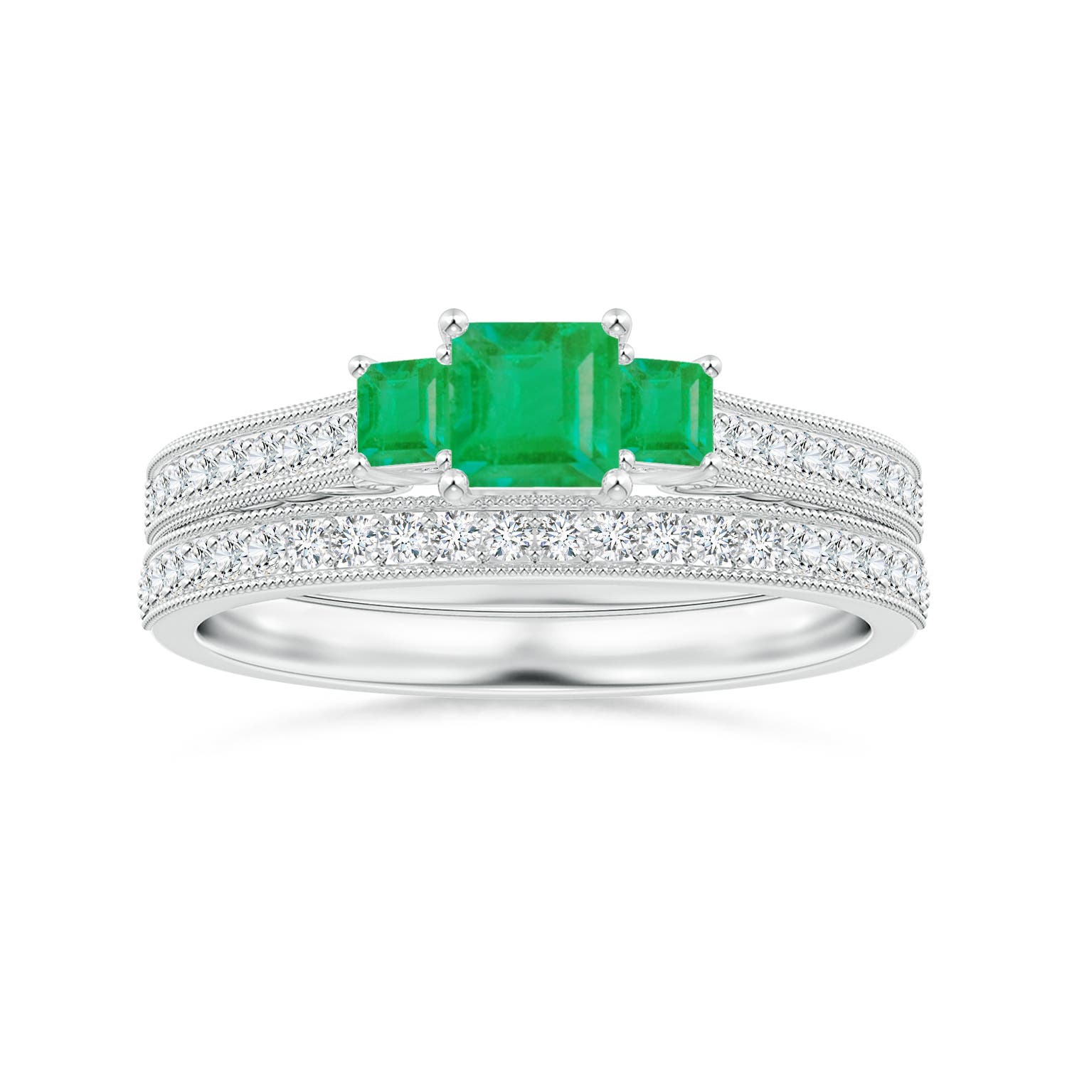 A - Emerald / 0.66 CT / 14 KT White Gold