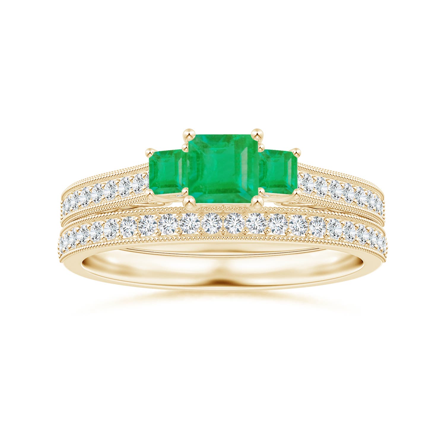 A - Emerald / 0.66 CT / 14 KT Yellow Gold