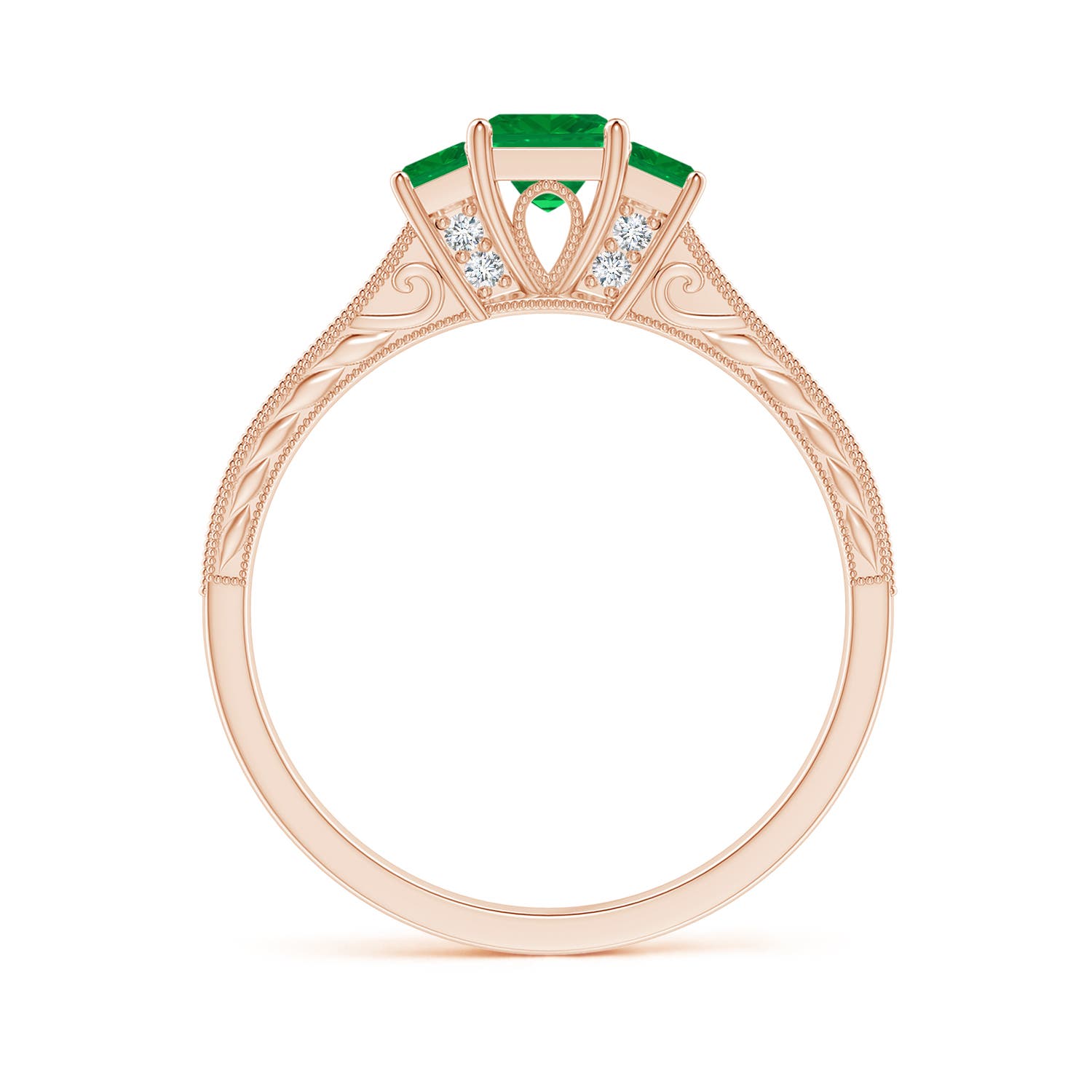 AA - Emerald / 0.66 CT / 14 KT Rose Gold