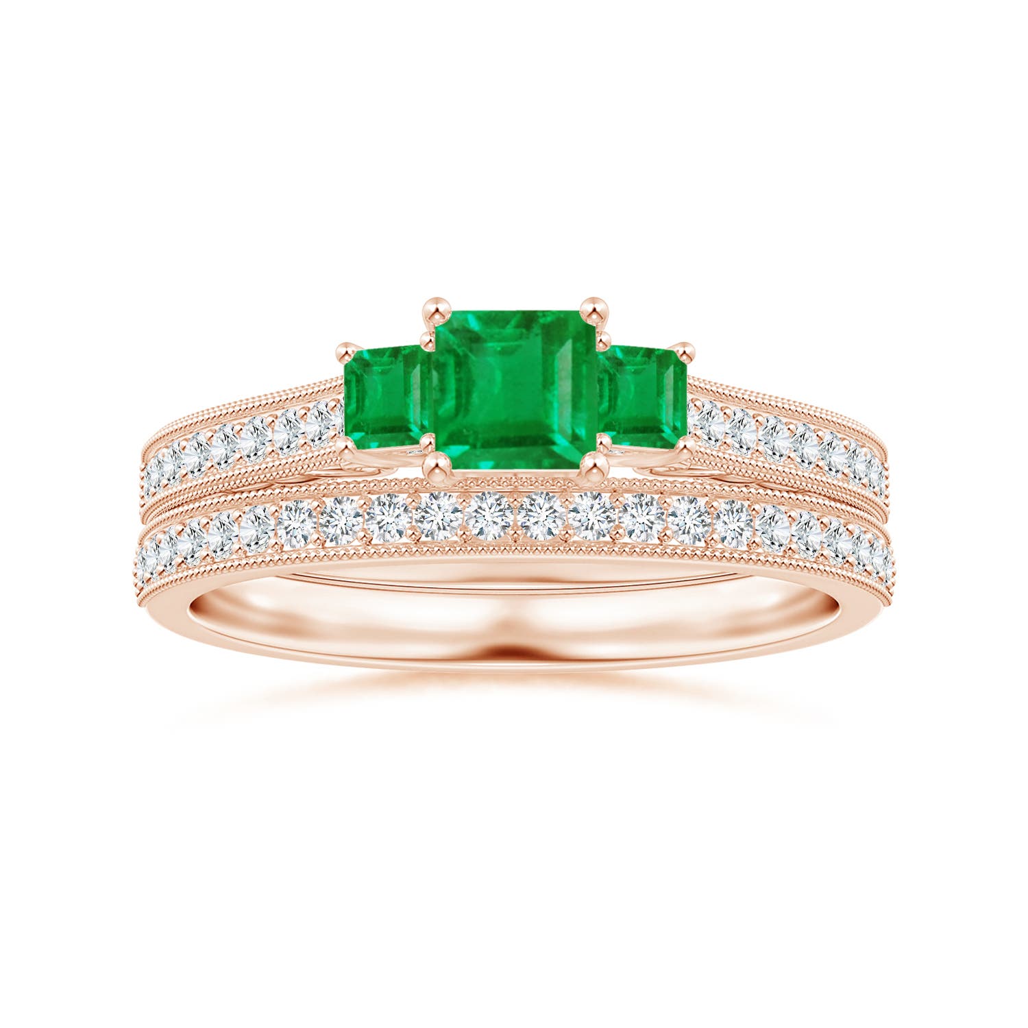 AA - Emerald / 0.66 CT / 14 KT Rose Gold