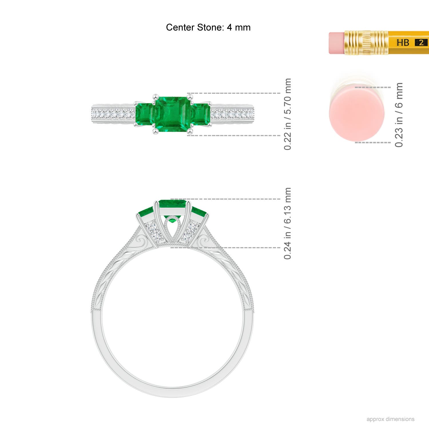 AA - Emerald / 0.66 CT / 14 KT White Gold