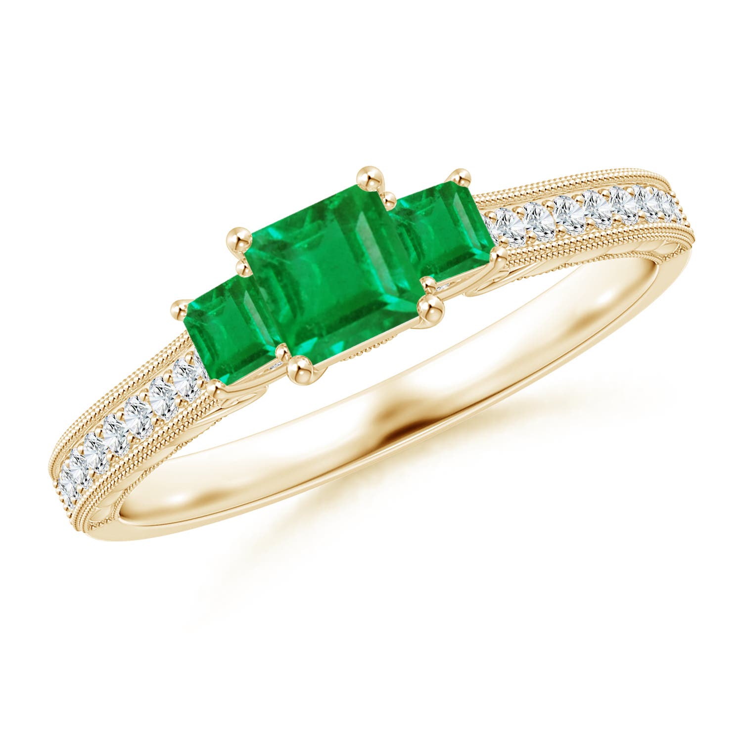 AA - Emerald / 0.66 CT / 14 KT Yellow Gold