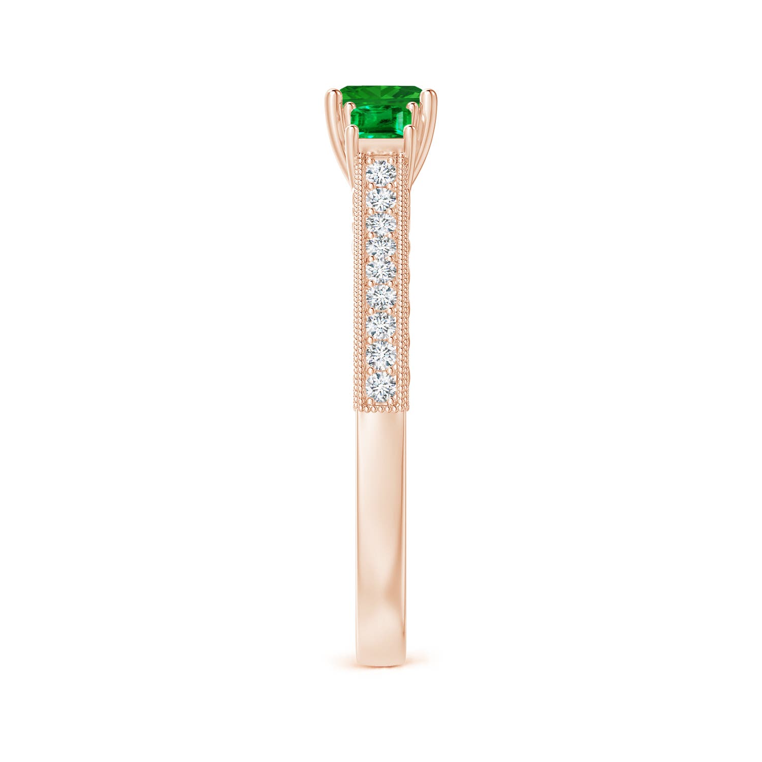 AAA - Emerald / 0.66 CT / 14 KT Rose Gold