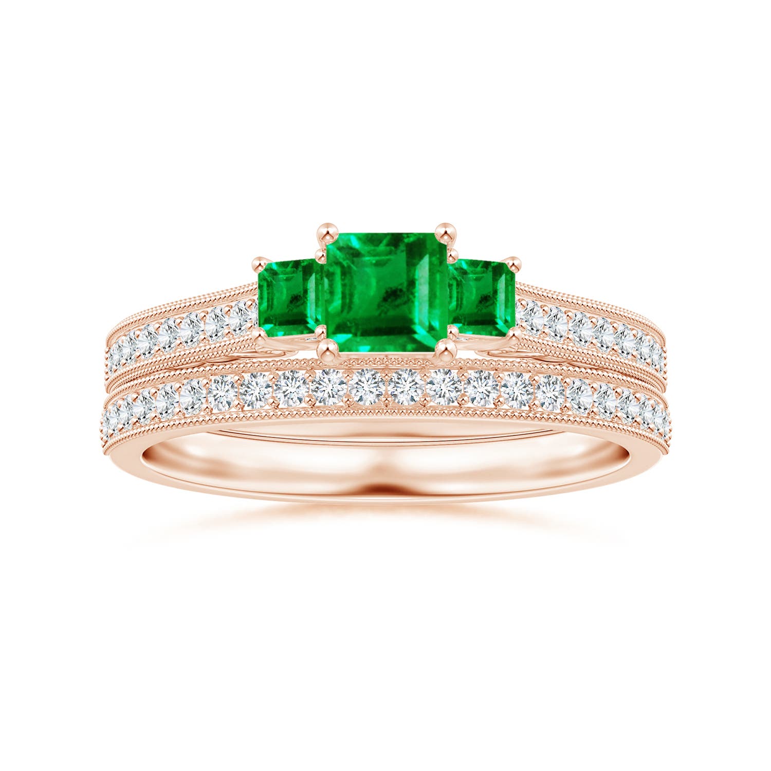 AAA - Emerald / 0.66 CT / 14 KT Rose Gold