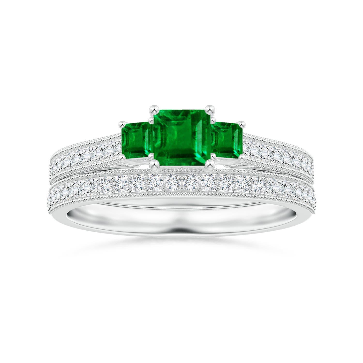 AAAA - Emerald / 0.66 CT / 14 KT White Gold