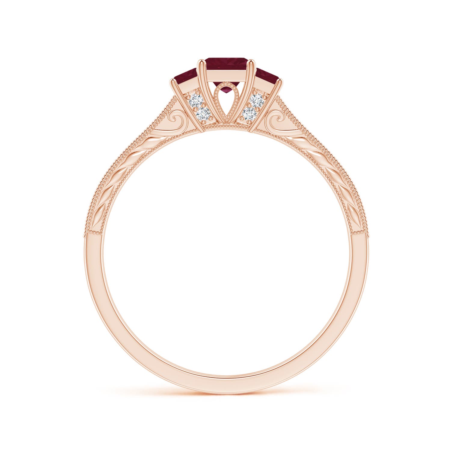 A - Ruby / 0.63 CT / 14 KT Rose Gold