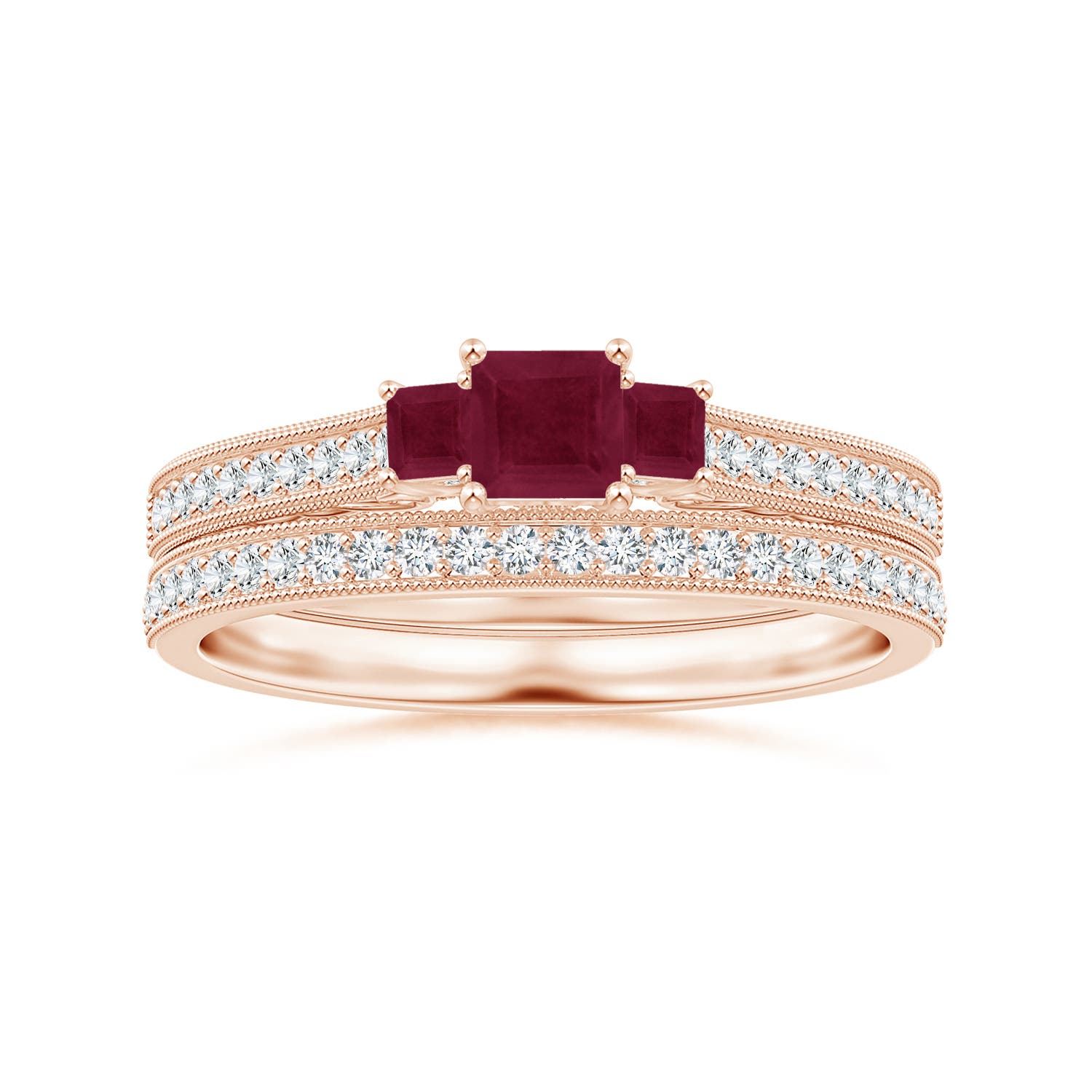 A - Ruby / 0.63 CT / 14 KT Rose Gold