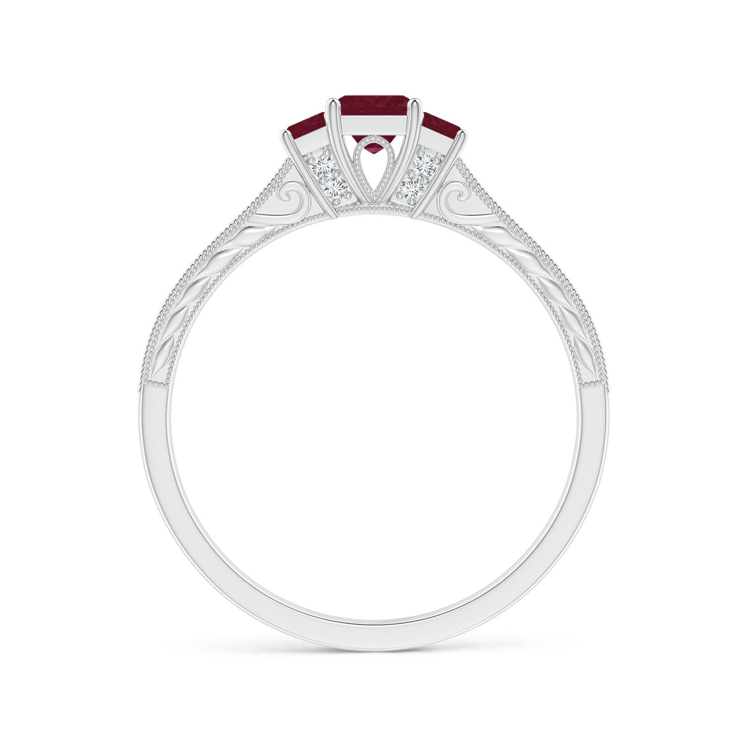 A - Ruby / 0.63 CT / 14 KT White Gold