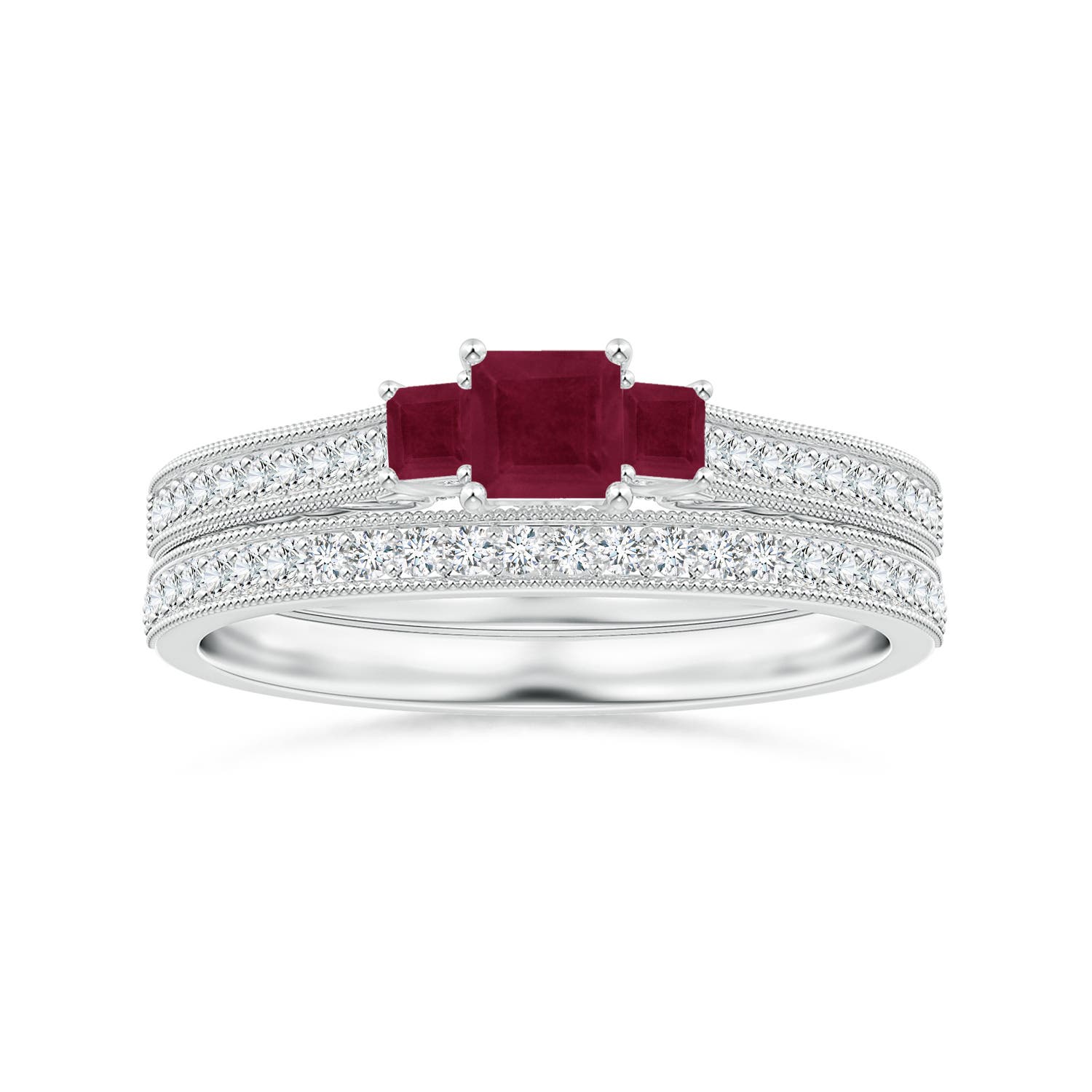 A - Ruby / 0.63 CT / 14 KT White Gold