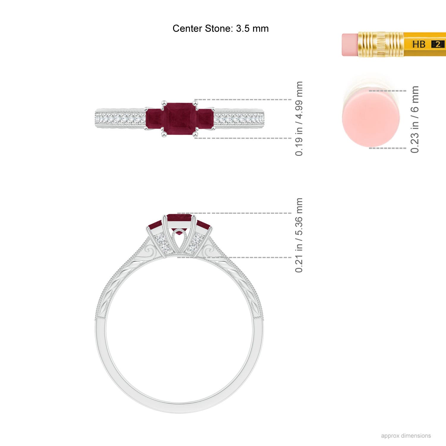 A - Ruby / 0.63 CT / 14 KT White Gold