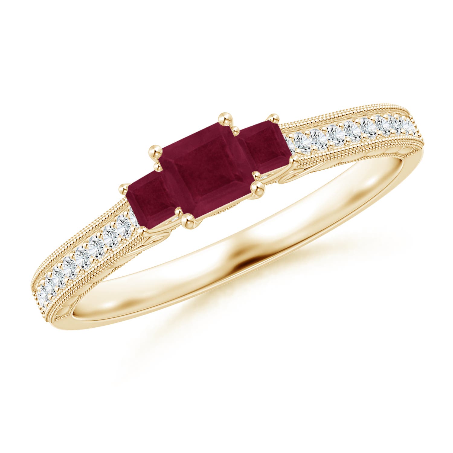 A - Ruby / 0.63 CT / 14 KT Yellow Gold