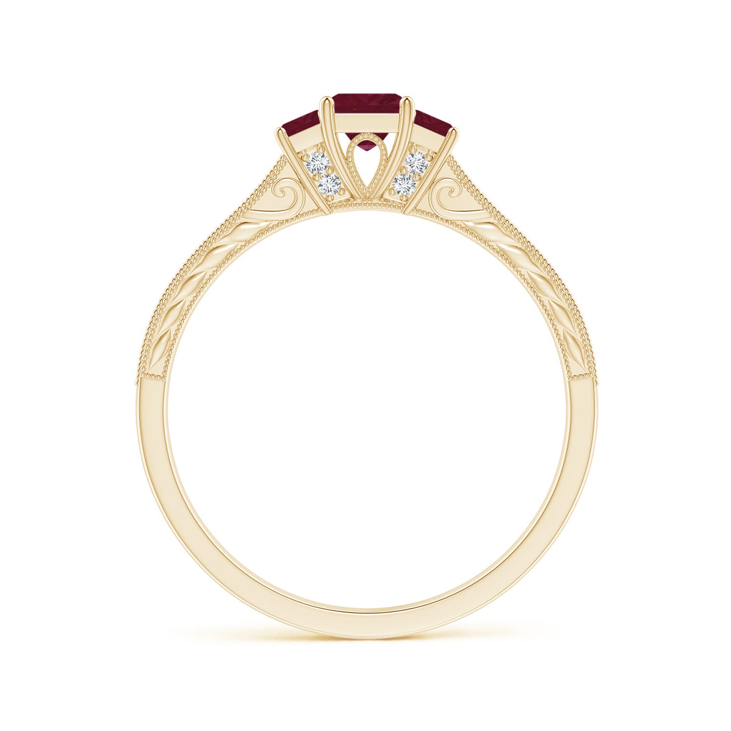 A - Ruby / 0.63 CT / 14 KT Yellow Gold