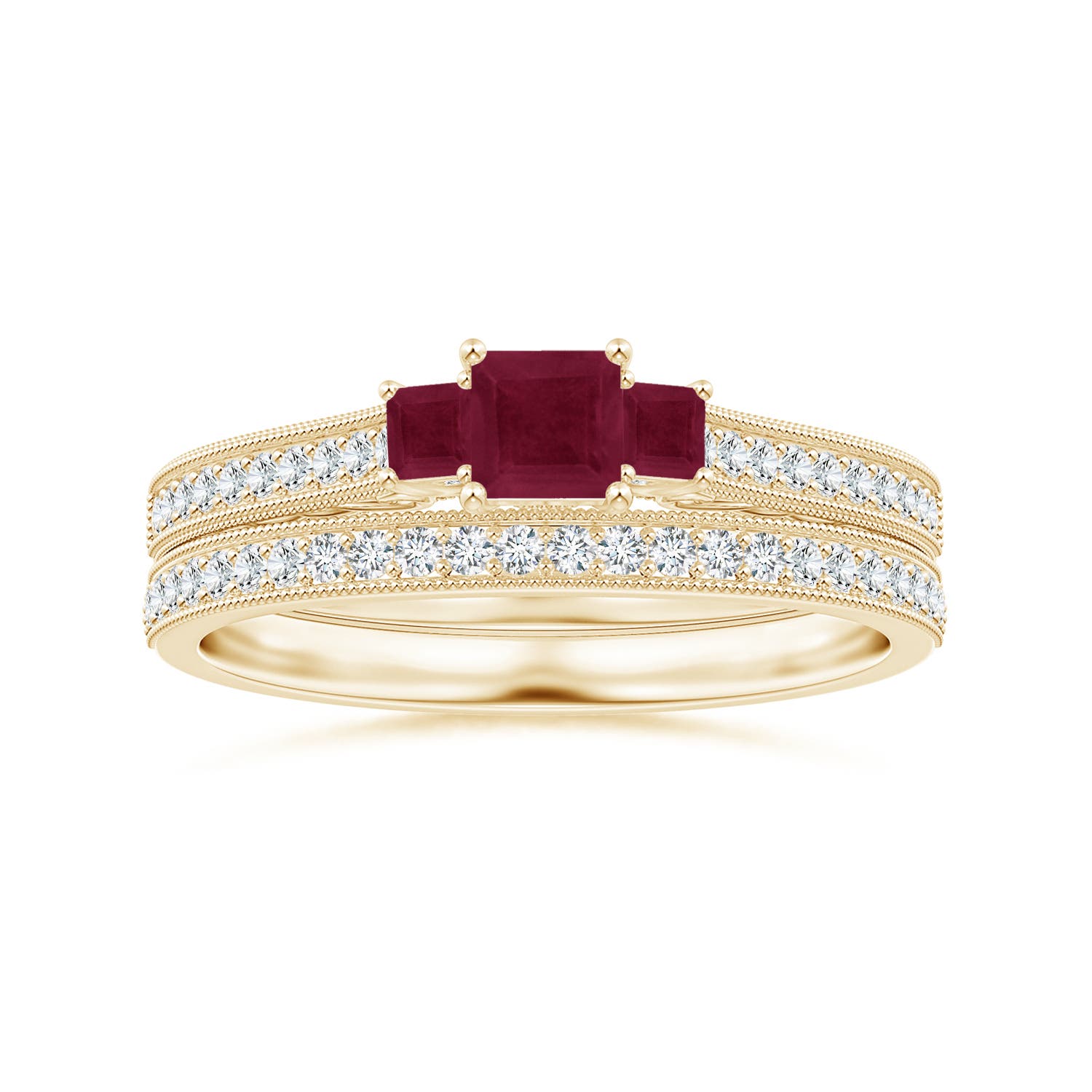 A - Ruby / 0.63 CT / 14 KT Yellow Gold