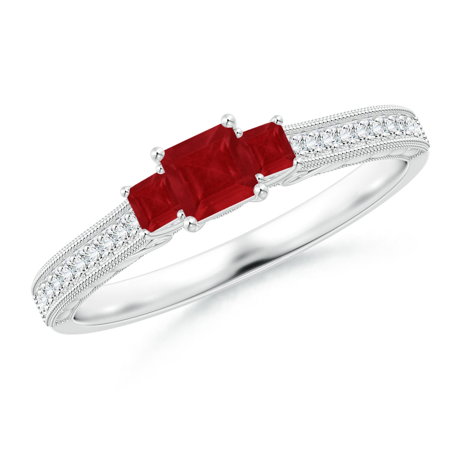 AA - Ruby / 0.63 CT / 14 KT White Gold