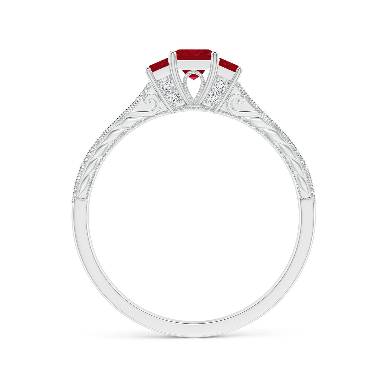 AA - Ruby / 0.63 CT / 14 KT White Gold