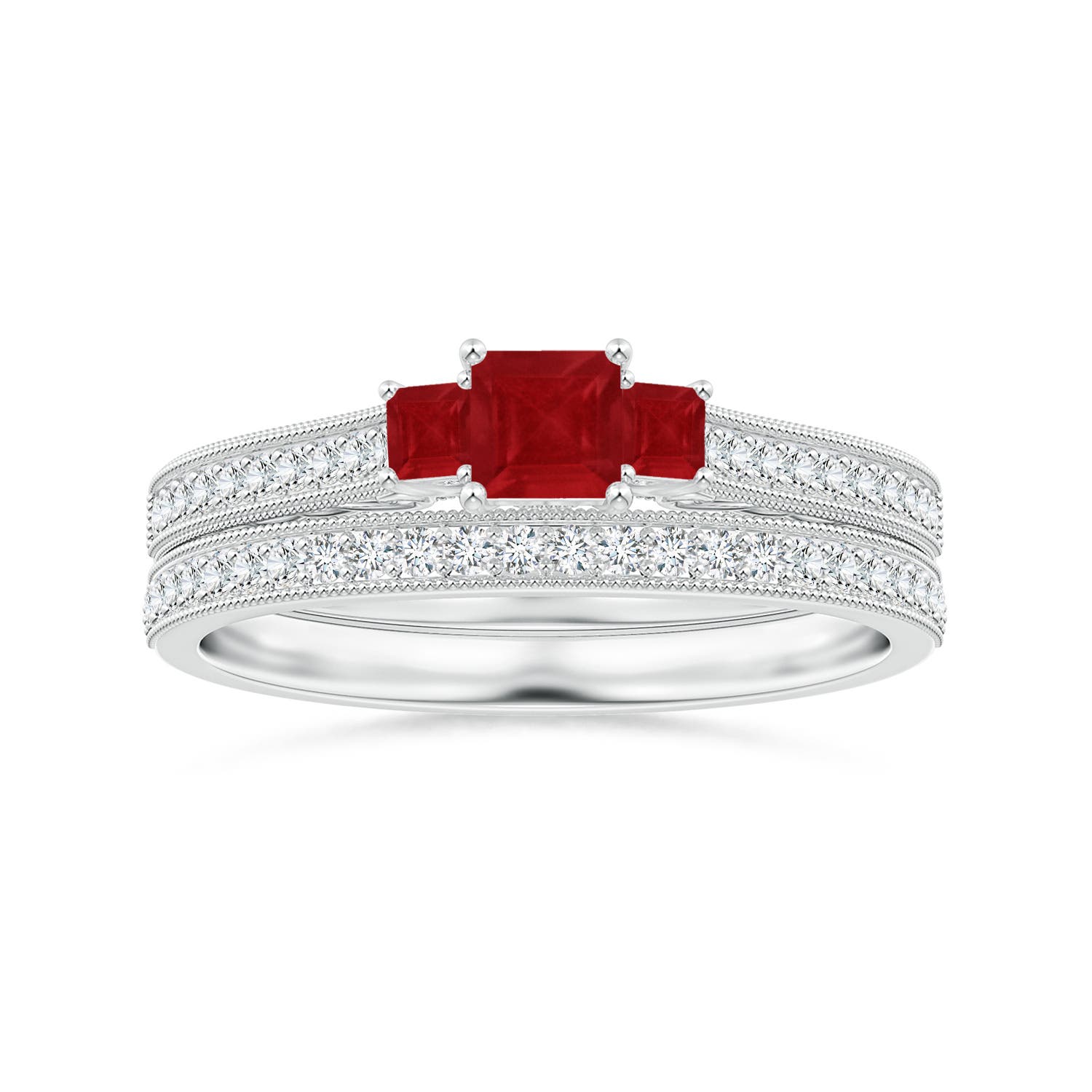 AA - Ruby / 0.63 CT / 14 KT White Gold