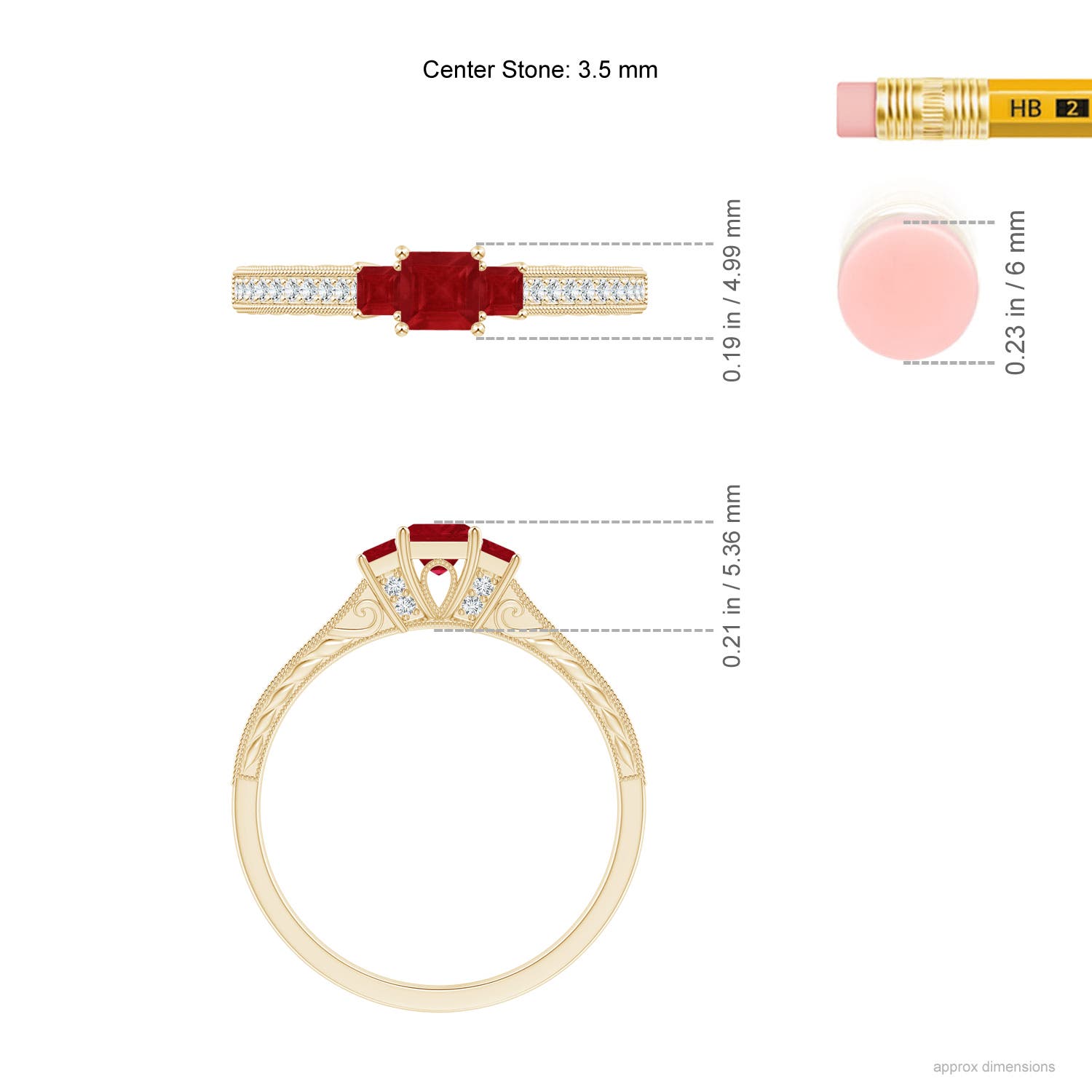 AA - Ruby / 0.63 CT / 14 KT Yellow Gold