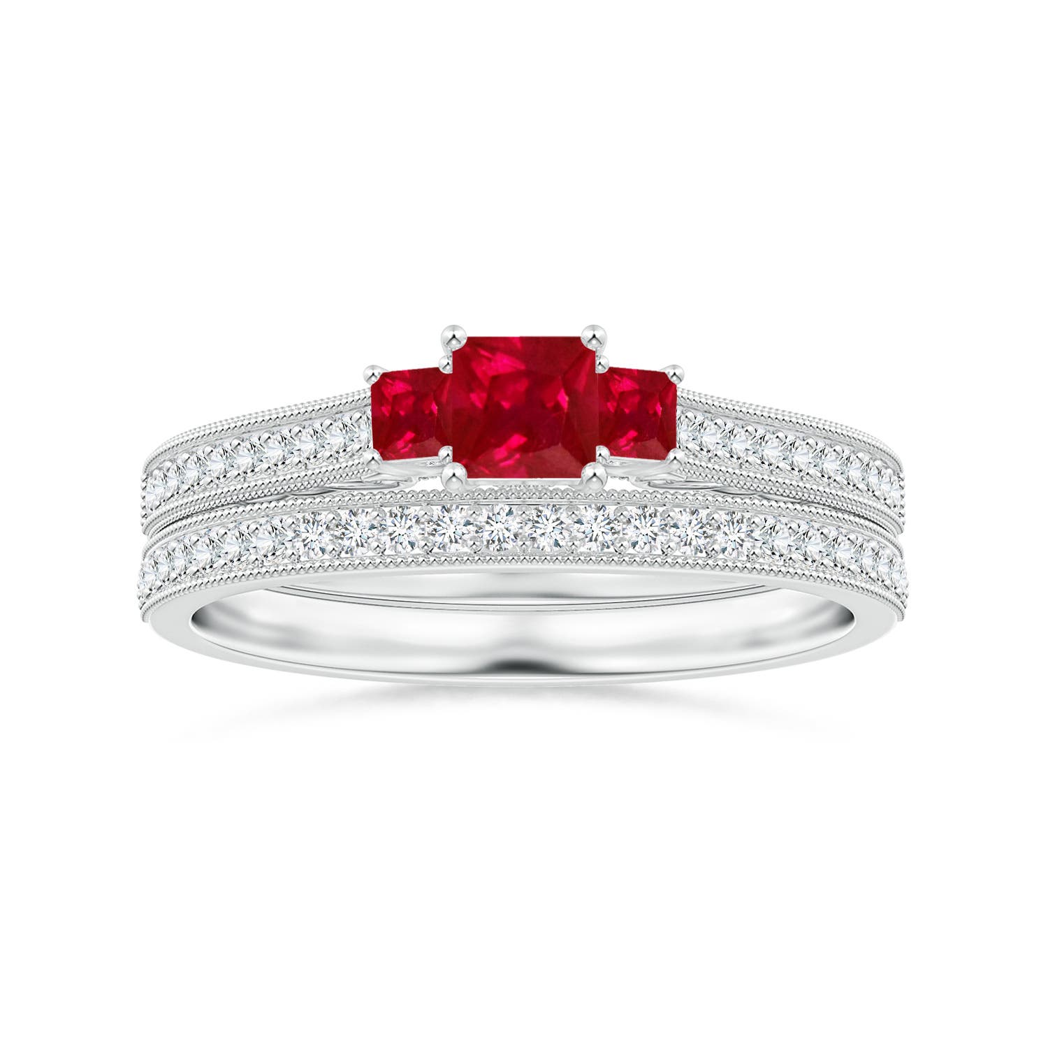 AAA - Ruby / 0.63 CT / 14 KT White Gold