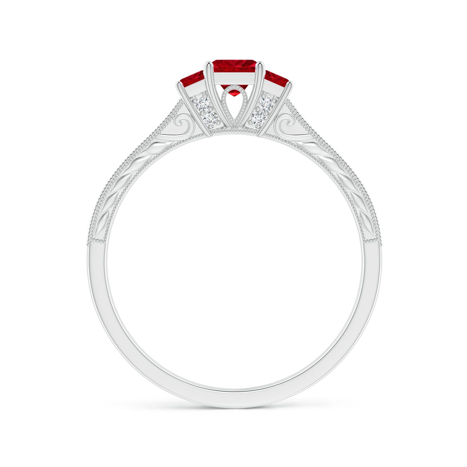 AAAA - Ruby / 0.63 CT / 14 KT White Gold