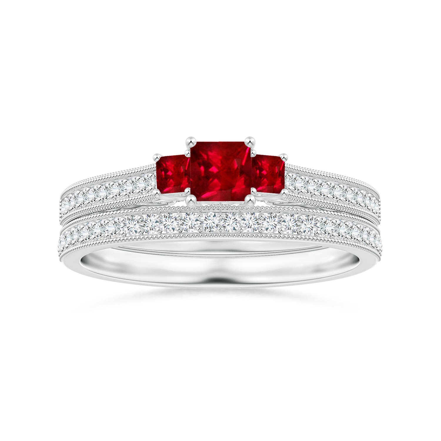 AAAA - Ruby / 0.63 CT / 14 KT White Gold