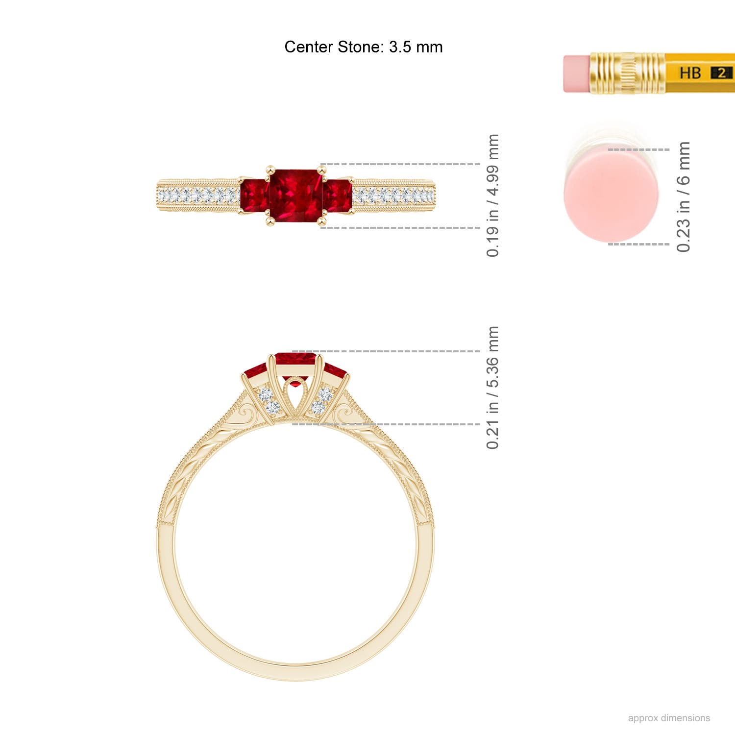 AAAA - Ruby / 0.63 CT / 14 KT Yellow Gold