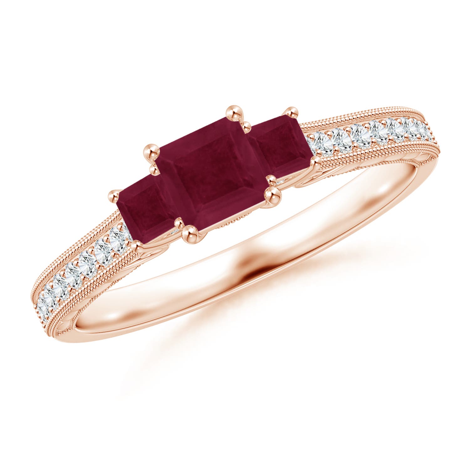 A - Ruby / 0.86 CT / 14 KT Rose Gold