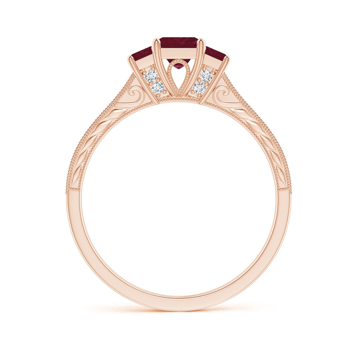 A - Ruby / 0.86 CT / 14 KT Rose Gold