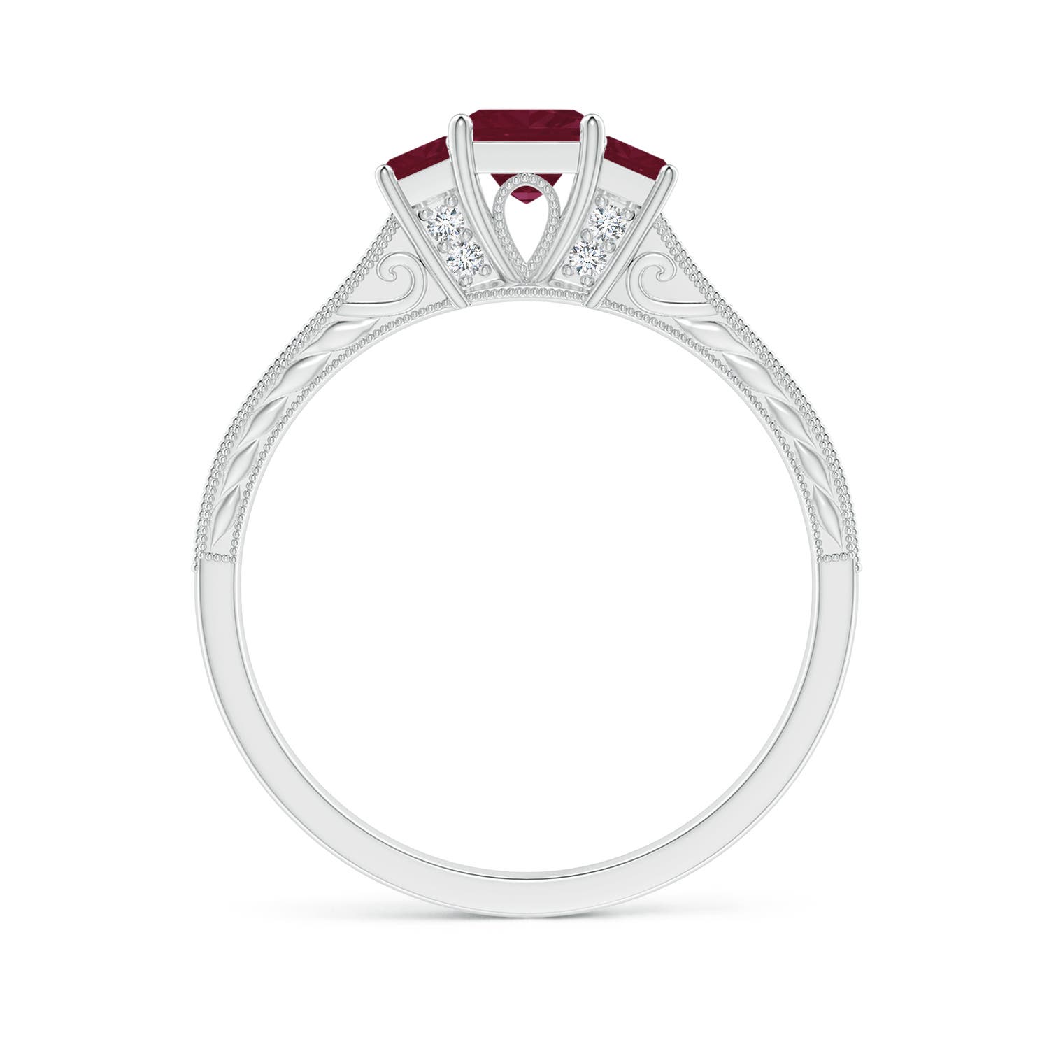 A - Ruby / 0.86 CT / 14 KT White Gold